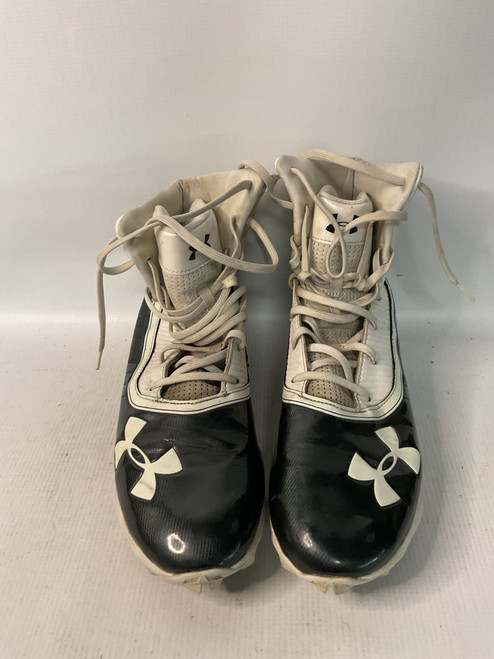 Vist Large View of Product Image Which is Used Under Armour Adult FB Cleats Black And White Senior 10.5