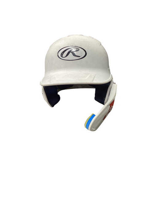 Vist Large View of Product Image Which is Used Rawlings 080523-2 Batting Helmet w/Mask White SM