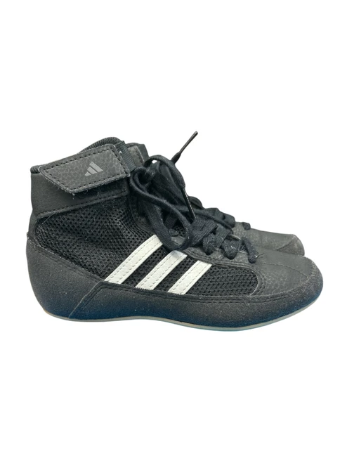 Vist Large View of Product Image Which is Used Adidas AQ3327 BLK/WHT SHOES Wrestling Shoes Black Youth 12.0