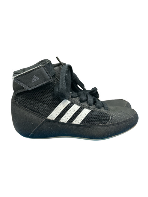 Vist Large View of Product Image Which is Used Adidas AQ3327 BLK/WHT SHOES Wrestling Shoes Black Youth 11.0