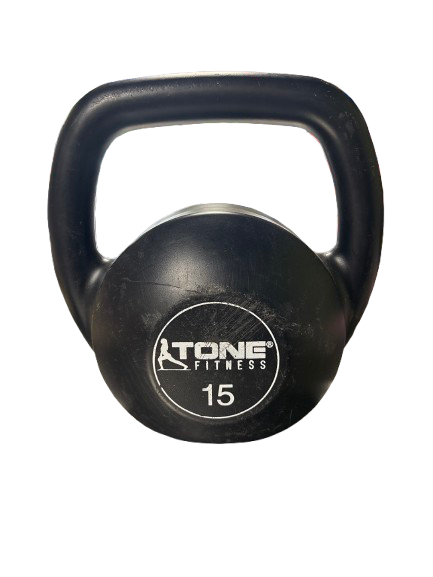 Vist Large View of Product Image Which is Used Tone Fitness Kettle Dumbbell (Each) Black 15 lb