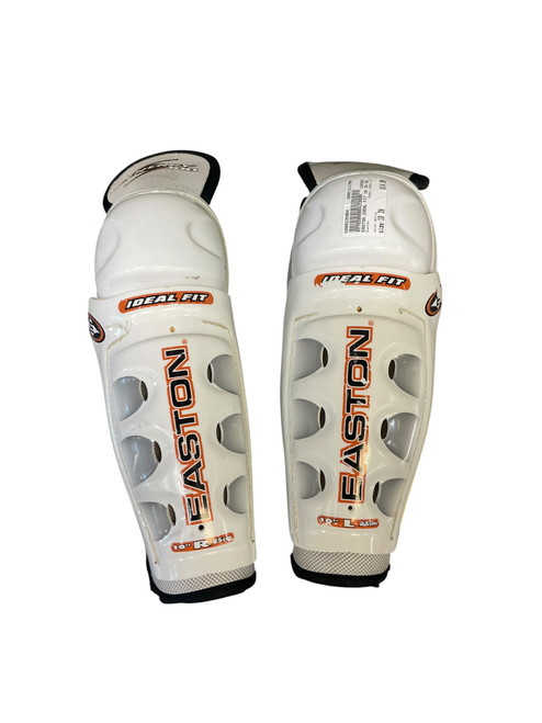 Vist Large View of Product Image Which is Used Easton IDEAL FIT Junior Shin Guards White 10"