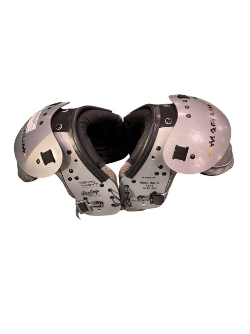 Vist Large View of Product Image Which is Used Rawlings MAGNUM FB Shoulder Pads Grey XS