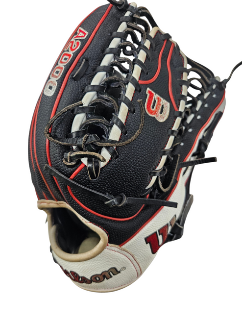 Vist Large View of Product Image Which is Used Wilson A2000 BB/SB Glove RH Throw Black 12 3/4"