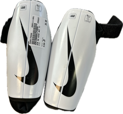 Vist Large View of Product Image Which is Used Nike Soccer Shin Guards Junior White Junior