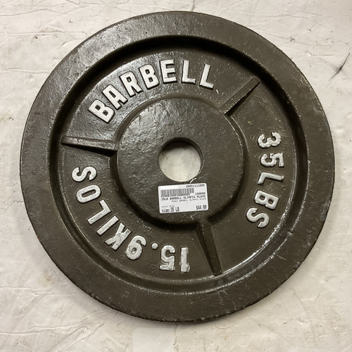 Vist Large View of Product Image Which is Used BARBELL Olympic Plate Grey 35 lb