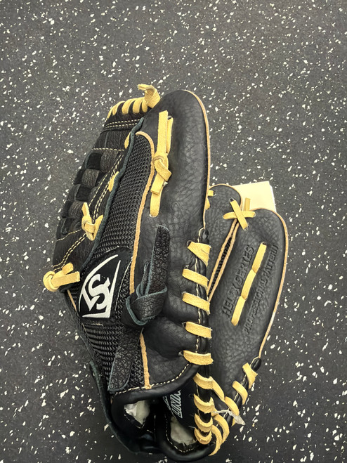Vist Large View of Product Image Which is Used Louisville Slugger HXBK5D BB/SB Glove RH Throw Black 10 1/2"