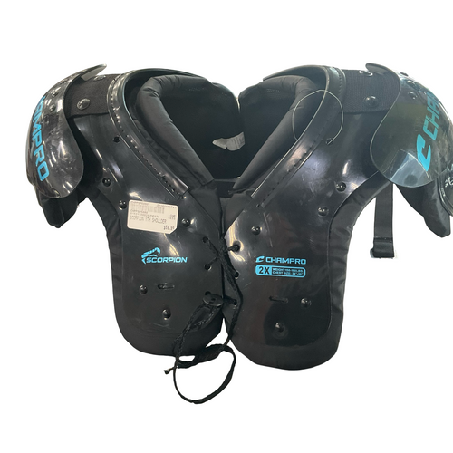 Vist Large View of Product Image Which is Used Champro FSP5 SCORPION FB Shoulder Pads Black MD