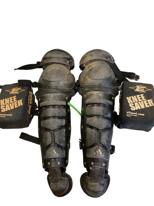 Vist Large View of Product Image Which is Used Adidas ADIDAS BLACK SHIN GUARD PLUS KNEE SAVERS Catchers Leg Guards Black Junior