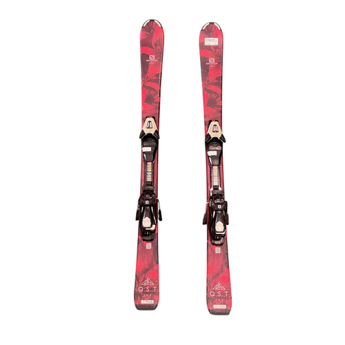 Vist Large View of Product Image Which is Used Salomon QST LUX JR W/C5 EASYTRAK Girls DH Ski/Binding Red 120 cm
