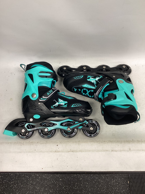 Vist Large View of Product Image Which is Used KDJ SPORTS INLINE SKATES Junior Rec Fitness Skates Teal Adjustable