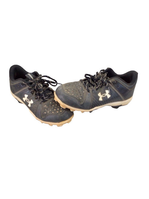Vist Large View of Product Image Which is Used Under Armour LEADOFF BB/SB Cleats Black Junior 03.5