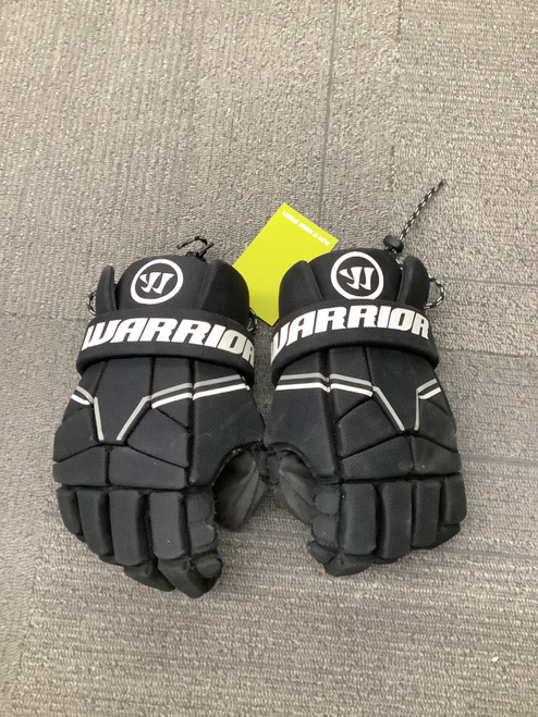 Vist Large View of Product Image Which is Used Warrior BLACK Lacrosse Gloves Mens Black LG