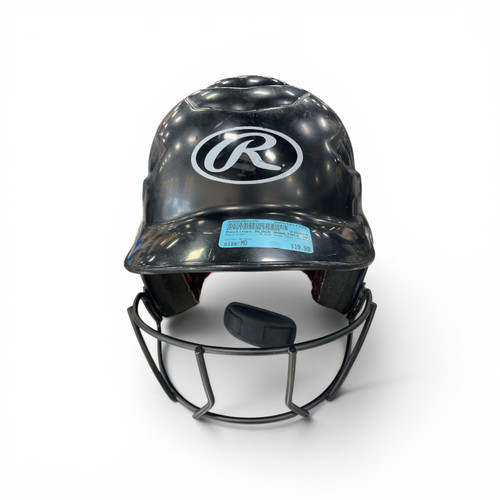 Vist Large View of Product Image Which is Used Rawlings BLACK RAWLINGS HELMET Batting Helmet w/Mask Black MD