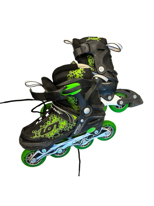 Vist Large View of Product Image Which is Used RollerDerby STABILITY INLINE Child Rec Fitness Skates Black Adjustable