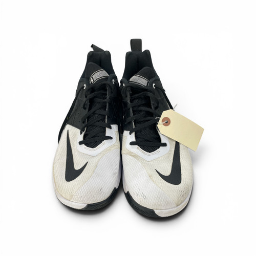Vist Large View of Product Image Which is Used Nike Basketball Shoes M Black And White Senior 11
