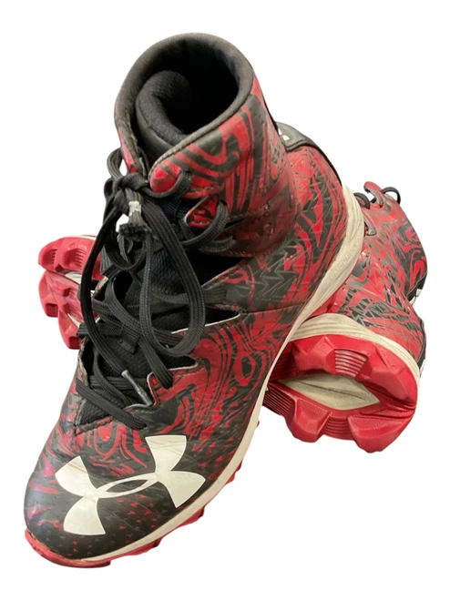 Vist Large View of Product Image Which is Used Under Armour Jr FB Cleats Red Junior 03.5