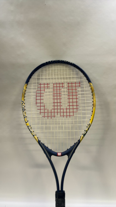 Vist Large View of Product Image Which is Used Wilson US OPEN Junior Tennis Racquet Yellow 26"
