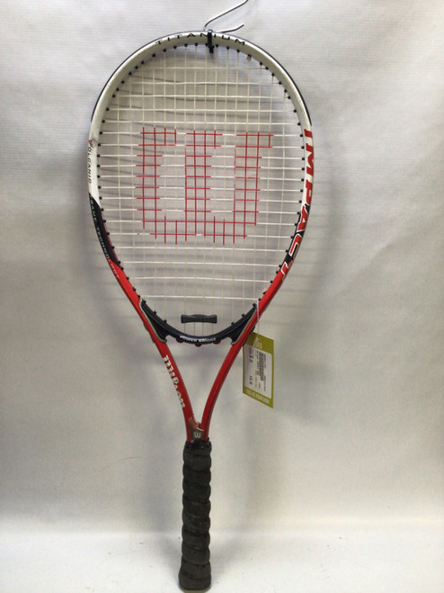 Vist Large View of Product Image Which is Used Wilson IMPACT RED Junior Tennis Racquet Red 26"