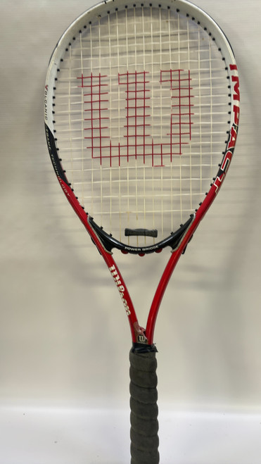 Vist Large View of Product Image Which is Used Wilson IMPACT RED Junior Tennis Racquet Red 26"