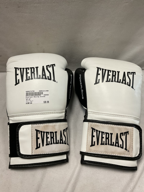 Vist Large View of Product Image Which is Used Everlast Boxing Gloves White LG
