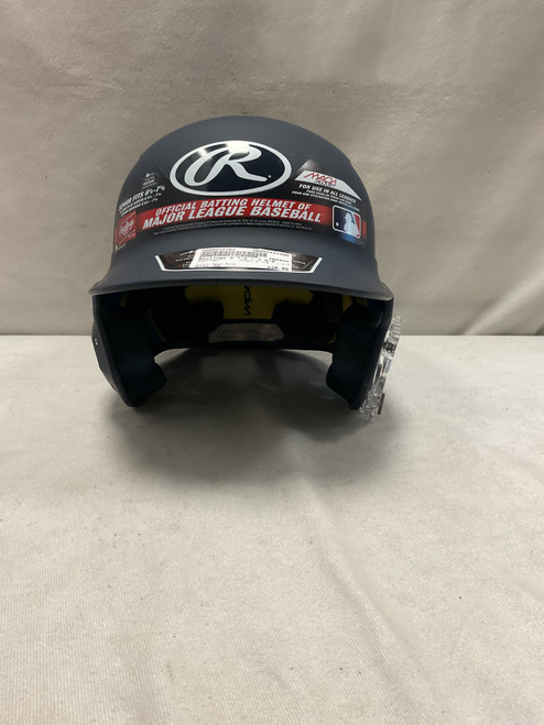 Vist Large View of Product Image Which is Used Rawlings 6 7/8 - 7 5/8 Batting Helmet No Mask Navy Blue One Size