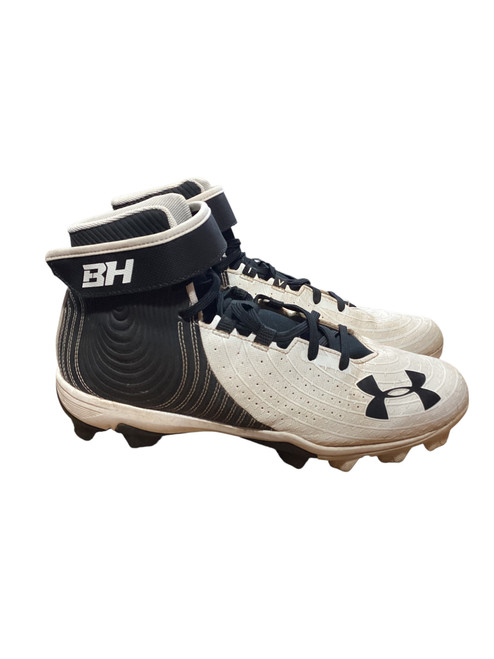 Vist Large View of Product Image Which is Used Under Armour BRYCE HARPER MID BB/SB Cleats Black Senior 9