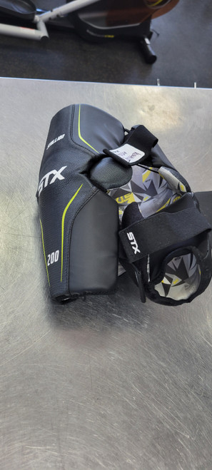 Vist Large View of Product Image Which is Used STX STALLION 200 Lacrosse Arm Pads/Guards Black MD