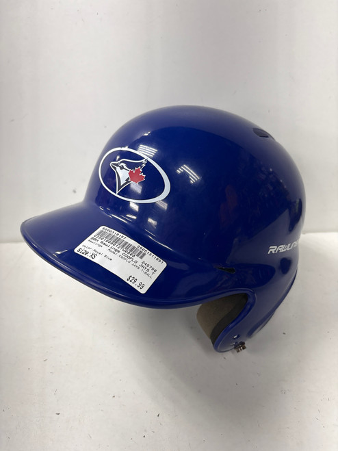 Vist Large View of Product Image Which is Used Rawlings COOFLO JAYS T-BALL Batting Helmet No Mask Royal Blue XS