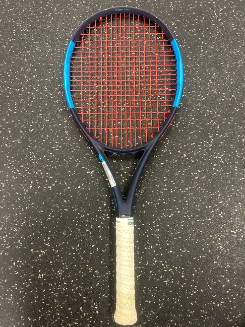 Vist Large View of Product Image Which is Used Wilson ULTRA 100UL Adult Tennis Racquet Navy Blue 4 1/4"