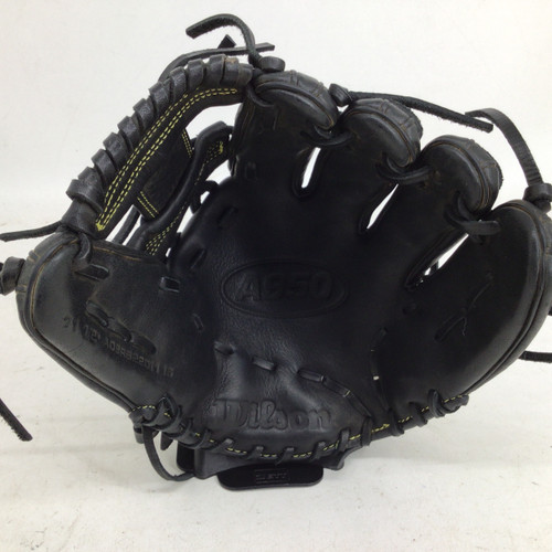 Vist Large View of Product Image Which is Used Wilson A950 11.5IN RHT BB GLOVE BB/SB Glove RH Throw Black 11 1/2"