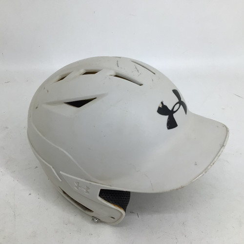 Vist Large View of Product Image Which is Used Under Armour CONVERGE 5 7/8 - 6 3/4 BB HELMET Batting Helmet No Mask White S/M
