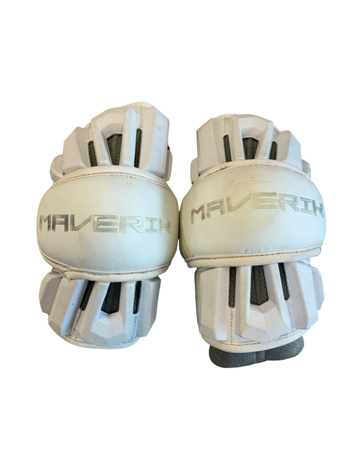 Vist Large View of Product Image Which is Used Maverik MAX ARM PADS Lacrosse Arm Pads/Guards White MD