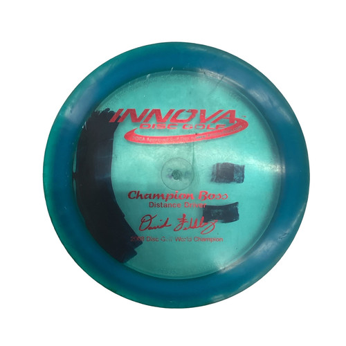 Vist Large View of Product Image Which is Used Innova CHAMPION BOSS Disc Golf Driver Royal Blue