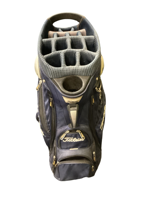 Vist Large View of Product Image Which is Used Titleist BLACK AND GREEN 14-WAY CART BAG Mens Cart Bag Navy Blue