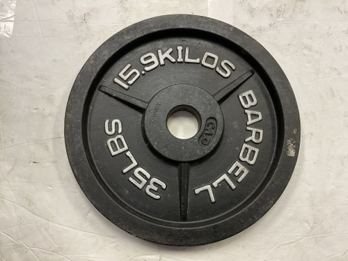 Vist Large View of Product Image Which is Used Cap Olympic Plate Black 35 lb