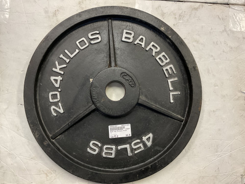 Vist Large View of Product Image Which is Used Cap Olympic Plate Black 45 lb