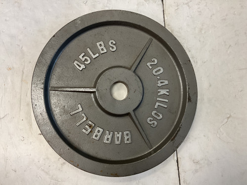 Vist Large View of Product Image Which is Used Olympic Plate Grey 45 lb
