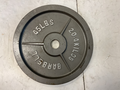 Vist Large View of Product Image Which is Used Olympic Plate Grey 45 lb