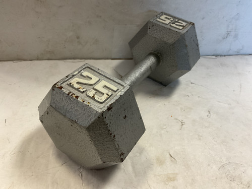Vist Large View of Product Image Which is Used Hex Dumbbell Silver 25 lb
