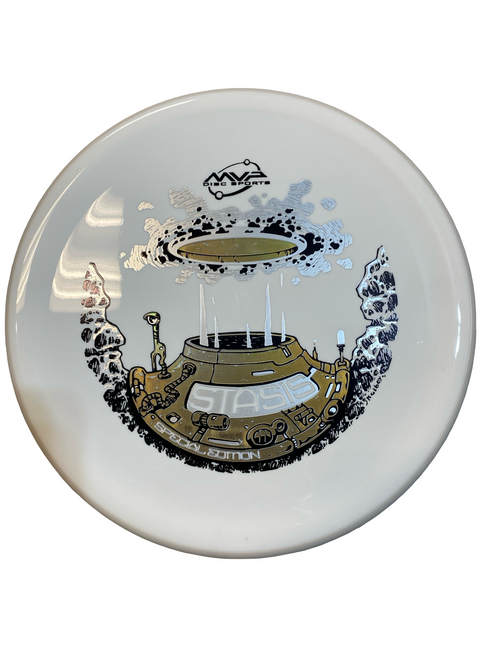 Vist Large View of Product Image Which is Used MVP NEUTRON STASIS Disc Golf Putter White