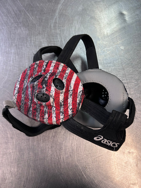 Vist Large View of Product Image Which is Used Asics Wrestling Headgear Navy Blue