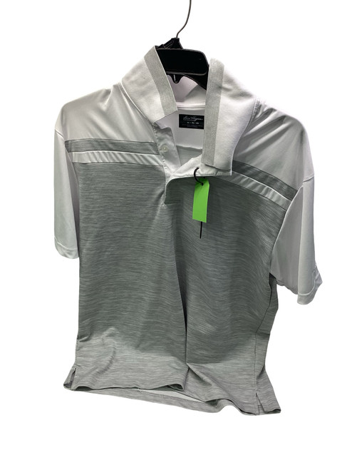 Vist Large View of Product Image Which is Used Ben Hogan PERFORMANCE DRI-FIT WHT/GRY POLO S.S. Golf Shirt M White XL