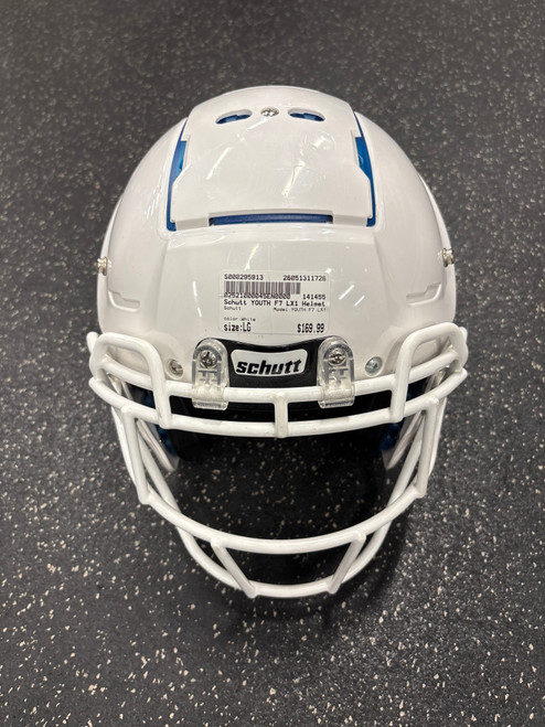 Vist Large View of Product Image Which is Used Schutt YOUTH F7 LX1 FB Helmet White LG