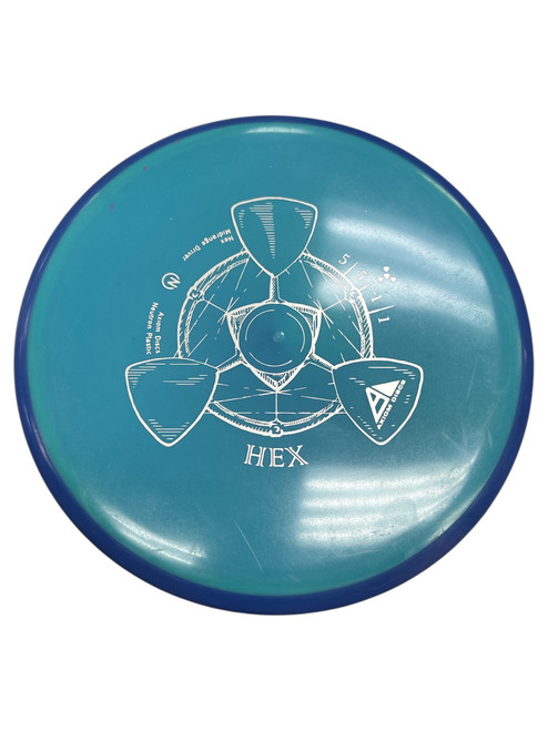 Vist Large View of Product Image Which is Used Axiom HEX Disc Golf Mid Range Teal
