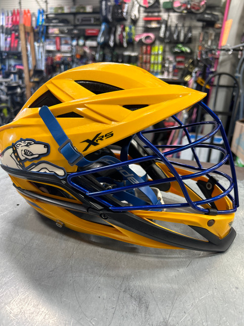 Vist Large View of Product Image Which is Used Cascade XRS Lacrosse Helmet Yellow One Size