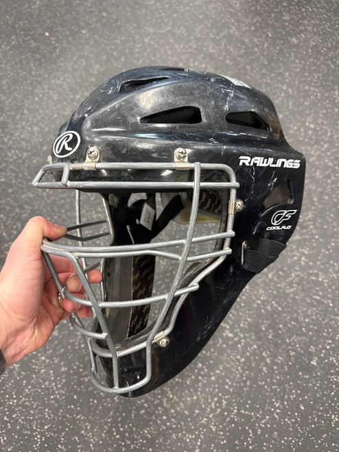 Vist Large View of Product Image Which is Used Rawlings COOL FLO Catchers Helmet w/Mask Black One Size