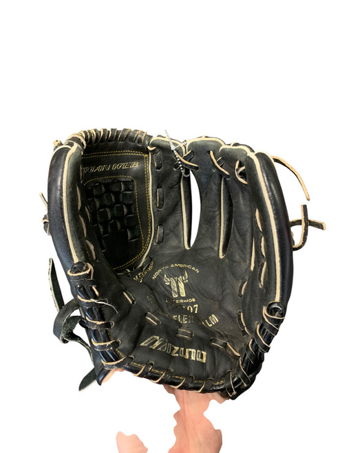 Vist Large View of Product Image Which is Used Mizuno SUPER FLEX BB/SB Glove RH Throw Black 10"