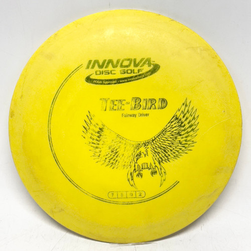 Vist Large View of Product Image Which is Used Innova DX TEEBIRD Disc Golf Driver Yellow 150g