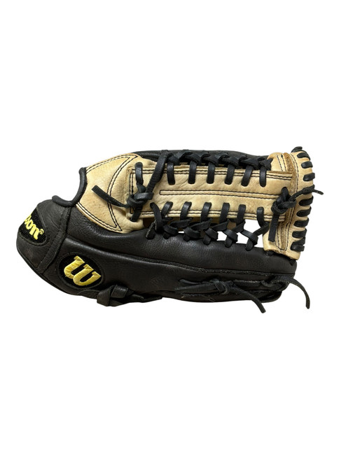 Vist Large View of Product Image Which is Used Wilson A1000 BB/SB Glove RH Throw Black 12 1/2"